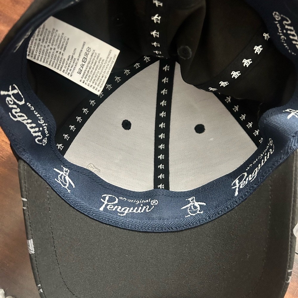 Original Penguin Black Logo Patterned Baseball Cap - Picture 4 of 4